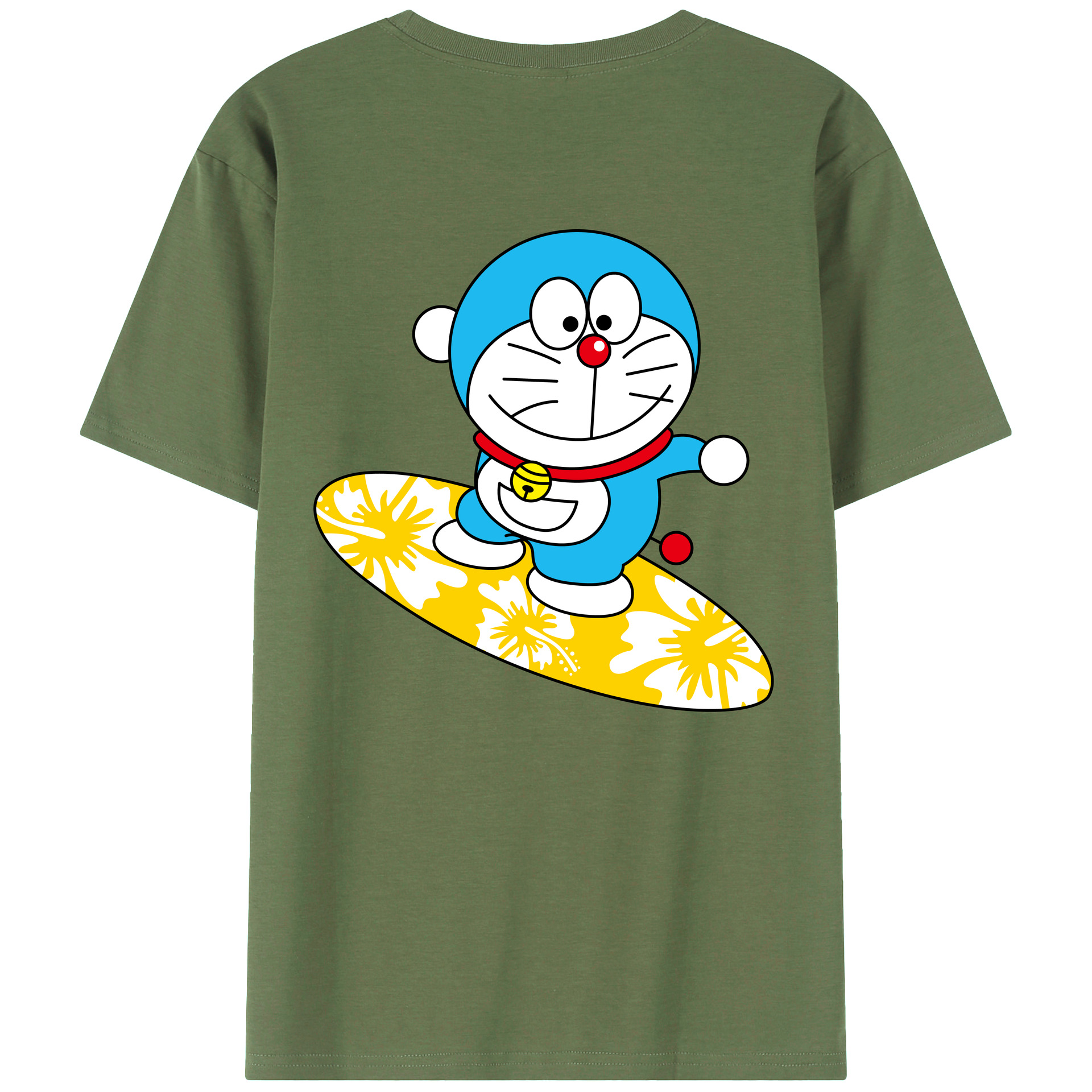 （画像用） ドラえもん Doraemon 綿100％ メンズ半袖Tシャツ（バックプリント） 通気性